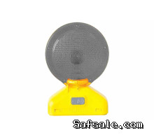 LED Barricade Warning Light - Type A Strobe, White - 60 Flashes/Min, (4) D-cell Batteries - Photocell