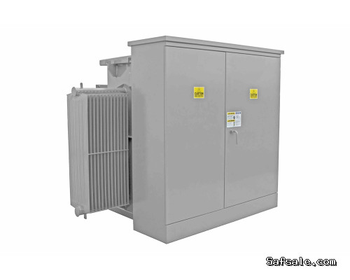 3.75 / 4.2 MVA Pad Mount Transformer - 12470V Delta Primary, 480Y/277 Wye Secondary - KNAN/Light Grey