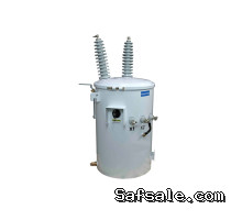 50 KVA Overhead Distribution Transformer, Pole Mount, 7200Y/4160 Grounded Wye Primary, 120/240V Secondary, Mineral Oil/ONAN, Copper, Light Grey