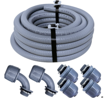 Flexible PVC Conduit 0.63 in Light Type with Clamps & Straps (3.28 ft)