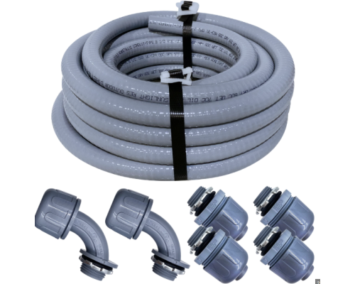 Flexible PVC Conduit 0.63 in Light Type with Clamps & Straps (3.28 ft)