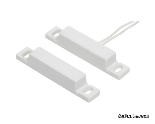 Nascom N35WGSW-STFB Stick on Open Loop Switch / Magnet Set, Breakoff End Mounting Flange, Center Wire Leads, Snow White