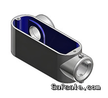 THOMAS & BETTS  BLRL-5   Set Screw Die Cast Aluminum Conduit Body with Left/Right Side Opening, 1-1/2 inch, For Use with EMT Conduit.
