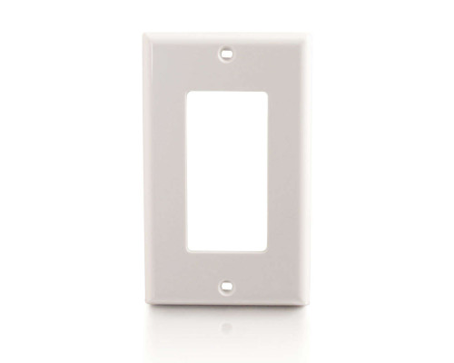 Decorative One Cutout Single Gang Wall Plate - White