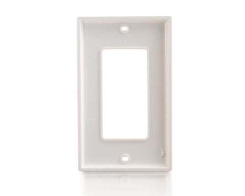 Decorative One Cutout Single Gang Wall Plate - White