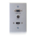 HDMI, VGA, 3.5mm Audio and USB Pass Through Single Gang Wall Plate - White
