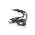 1.5ft (0.46m) Panel-Mount USB 2.0 A Male to A Female Cable