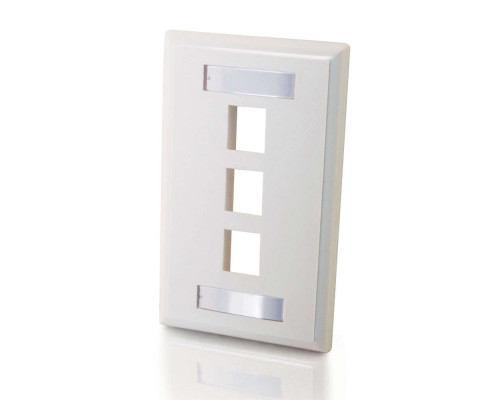 One Port Keystone Single Gang Wall Plate - Stainless Steel TAA Compliant