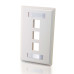 One Port Keystone Single Gang Wall Plate - Stainless Steel TAA Compliant