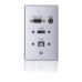 HDMI, VGA, 3.5mm Audio and USB Pass Through Single Gang Wall Plate - Aluminum