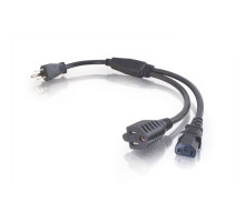 12ft 3.7m 18 AWG Universal Power Cord NEMA 5-15P to IEC320C13  TAA Compliant