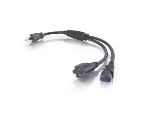 12ft 3.7m 18 AWG Universal Power Cord NEMA 5-15P to IEC320C13  TAA Compliant