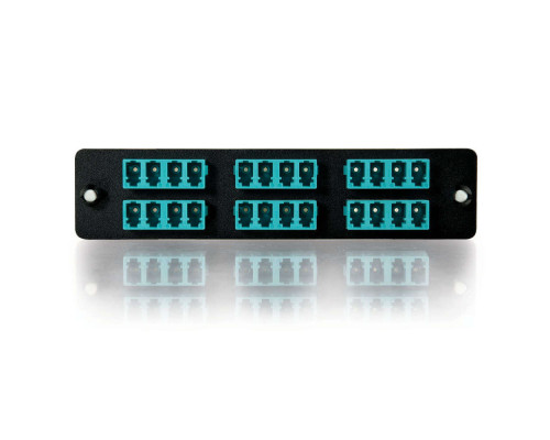 24-Strand, LC Quad, PB Insert, Multimode, Aqua Adapter Panel (TAA Compliant)