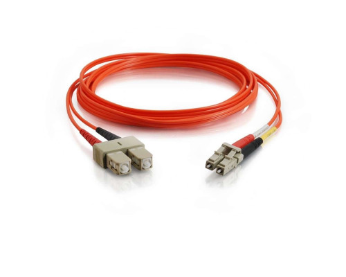 23ft (7m) LC-SC 50/125 OM2 Duplex Multimode PVC Fiber Optic Cable - Orange