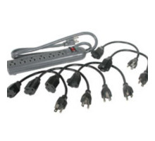 2ft 0.6m 18 AWG Hospital Grade Power Cord NEMA 5-15P to IEC320C13 - Gray with Clear Connectors