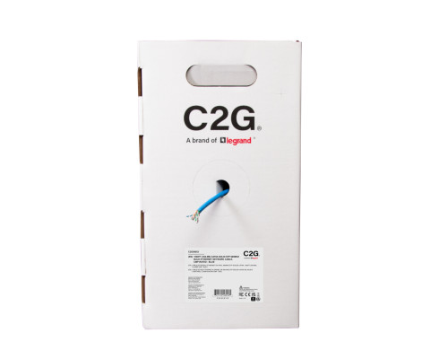 1000ft 304.8m TAA-Compliant Cat6 Bulk Unshielded UTP Ethernet Network Cable with Stranded Conductors In-Wall CM-Rated - Blue