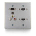 RapidRun® VGA, Stereo Audio, Composite Video and RCA Stereo Audio Double Gang Wall Plate with Dual HDMI Pass Through