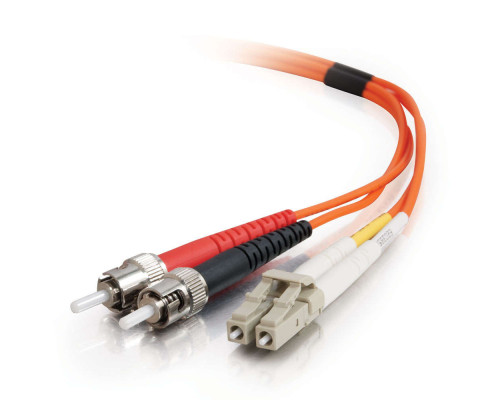 6.6ft 2m LC-ST 10Gb 50/125 OM3 Duplex Multimode PVC Fiber Optic Cable - Aqua