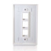 One Port Keystone Single Gang Wall Plate - Stainless Steel TAA Compliant