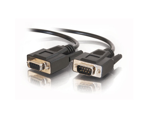 25ft 7.6m Serial RS232 DB9 Cable with Low Profile Connectors M/F - In-Wall CMG-Rated