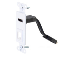 1in Grommet Cable Pass Through Single Gang Wall Plate - Brushed Aluminum