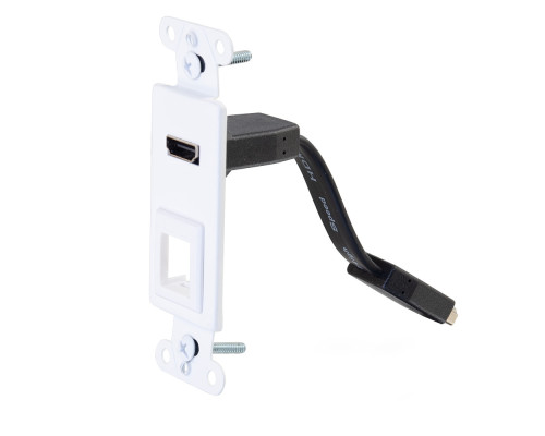 1in Grommet Cable Pass Through Single Gang Wall Plate - Brushed Aluminum