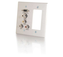 HDMI® Pass Through Single Gang Wall Plate with Two Keystones - White