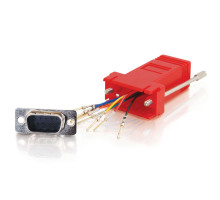 RJ45 to DB9 Male Serial RS232 Modular Adapter - Red