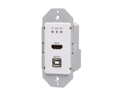 HDMI® HDBaseT + USB-B to A and RS232 over Cat Extender Single Gang Wall Plate Transmitter to Box Receiver - 4K 60Hz