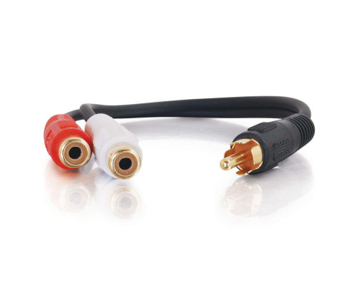 0.5ft (0.15m) Value Series™ One RCA Mono Male to Two RCA Stereo Female Y-Cable