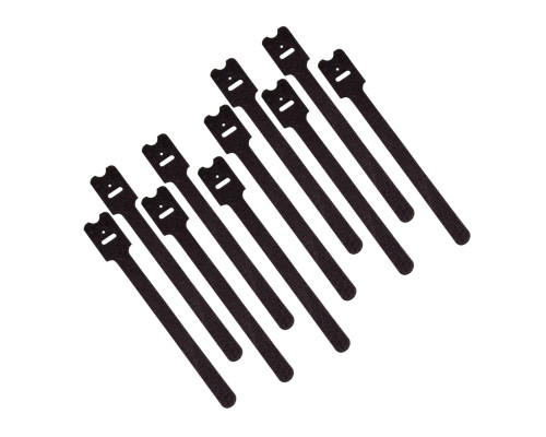 8in Screw-mountable Hook-and-Loop Cable Tie Multipack (10-Pack) (TAA Compliant)