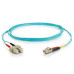 1.6ft (0.5m) LC-SC 10Gb 50/125 OM3 Duplex Multimode PVC Fiber Optic Cable - Aqua