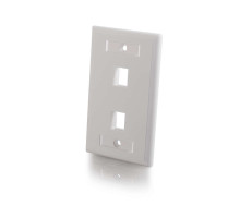 Three Port Keystone Single Gang Wall Plate - White