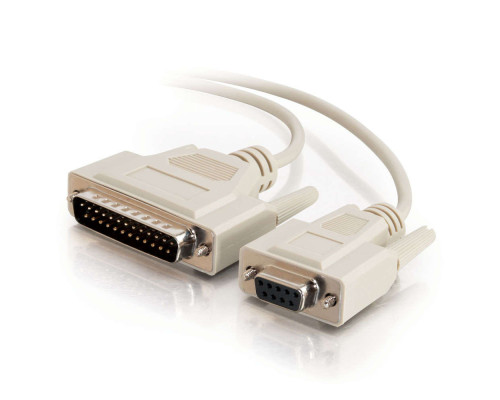 25ft 7.6m Serial RS232 DB9 Cable with Low Profile Connectors F/F - In-Wall CMG-Rated