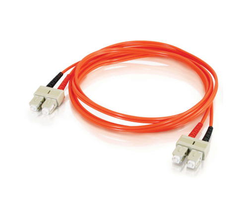 3.3ft 1m LC-SC 62.5/125 OM1 Duplex Multimode Fiber Optic Cable - Plenum CMP-Rated - Orange
