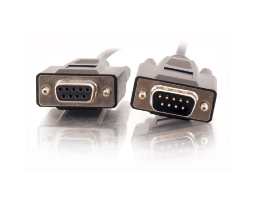 25ft 7.6m Serial RS232 DB9 Cable with Low Profile Connectors M/F - In-Wall CMG-Rated