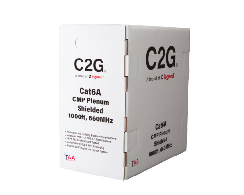 1000ft 304.8m TAA-Compliant Cat6 Bulk Unshielded UTP Ethernet Network Cable with Stranded Conductors In-Wall CM-Rated - Blue