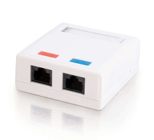 2-Port Keystone Jack Surface Mount Box - Ivory
