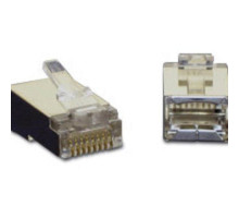 RJ45 Shielded Cat5e Modular Plug (with Load Bar) for Round Solid or Stranded Cable Multipack (10-Pack)