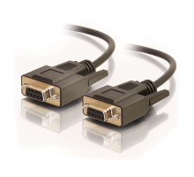 3ft 0.9m Serial RS232 DB9 Null Modem Cable with Low Profile Connectors M/F - In-Wall CMG-Rated