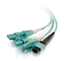 16.4ft 5m MTP 10Gb 50/125 OM3 Multimode PVC Fiber Optic Cable - Aqua