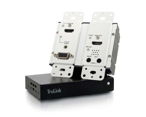 HDMI® HDBaseT + 3.5mm, USB-B to A, and RS232 over Cat Extender Box Transmitter to Box Receiver - 4K 60Hz