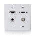 RapidRun VGA + 3.5mm Double Gang Wall Plate + HDMI and USB Pass Through - White