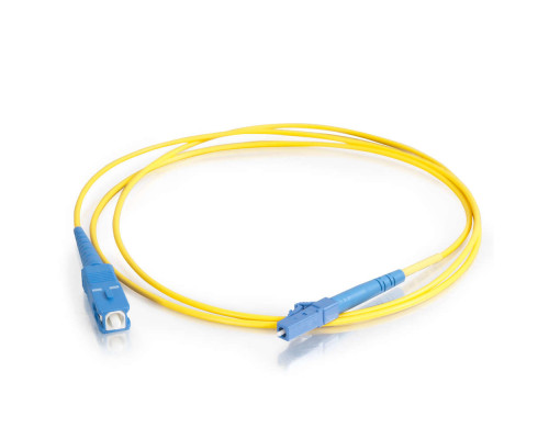 6.6ft (2m) LC-SC 9/125 OS2 Simplex Single-Mode Fiber Optic Cable - Plenum CMP-Rated - Yellow