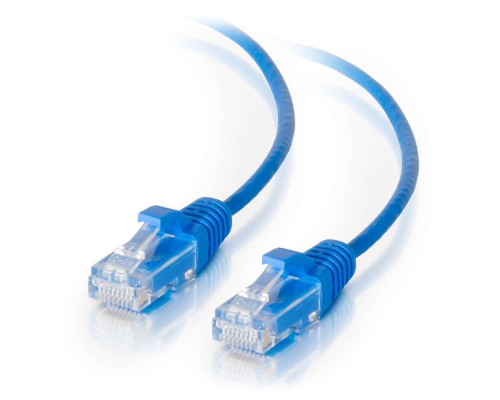 0.5ft (0.15m) Cat5e Snagless Unshielded (UTP) Slim Ethernet Network Patch Cable - Blue