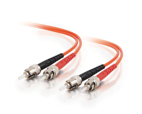 6.6ft (2m) ST-ST 62.5/125 OM1 Duplex Multimode PVC Fiber Optic Cable - Orange