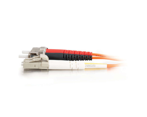 9.8ft (3m) LC-ST 62.5/125 OM1 Duplex Multimode Fiber Optic Cable - Plenum CMP-Rated - Orange