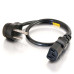 2ft 0.6m 16 AWG 250 Volt Computer Power Extension Cord IEC320C14 to IEC320C13  TAA Compliant