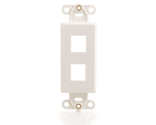 8-Port Double Gang Multimedia Keystone Wall Plate - White