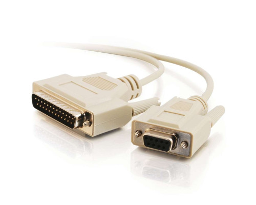 6ft (1.8m) DB25 Male to DB9 Female Serial RS232 Null Modem Cable